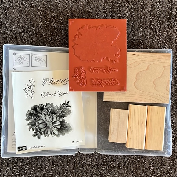 Stampin’ Up! Heartfelt Blooms Wood Stamp Set NWT - Picture 5 of 7